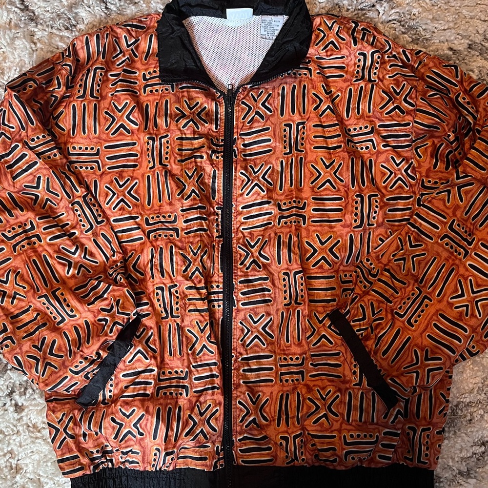 AVON Vintage 90's Orange and Black Windbreaker